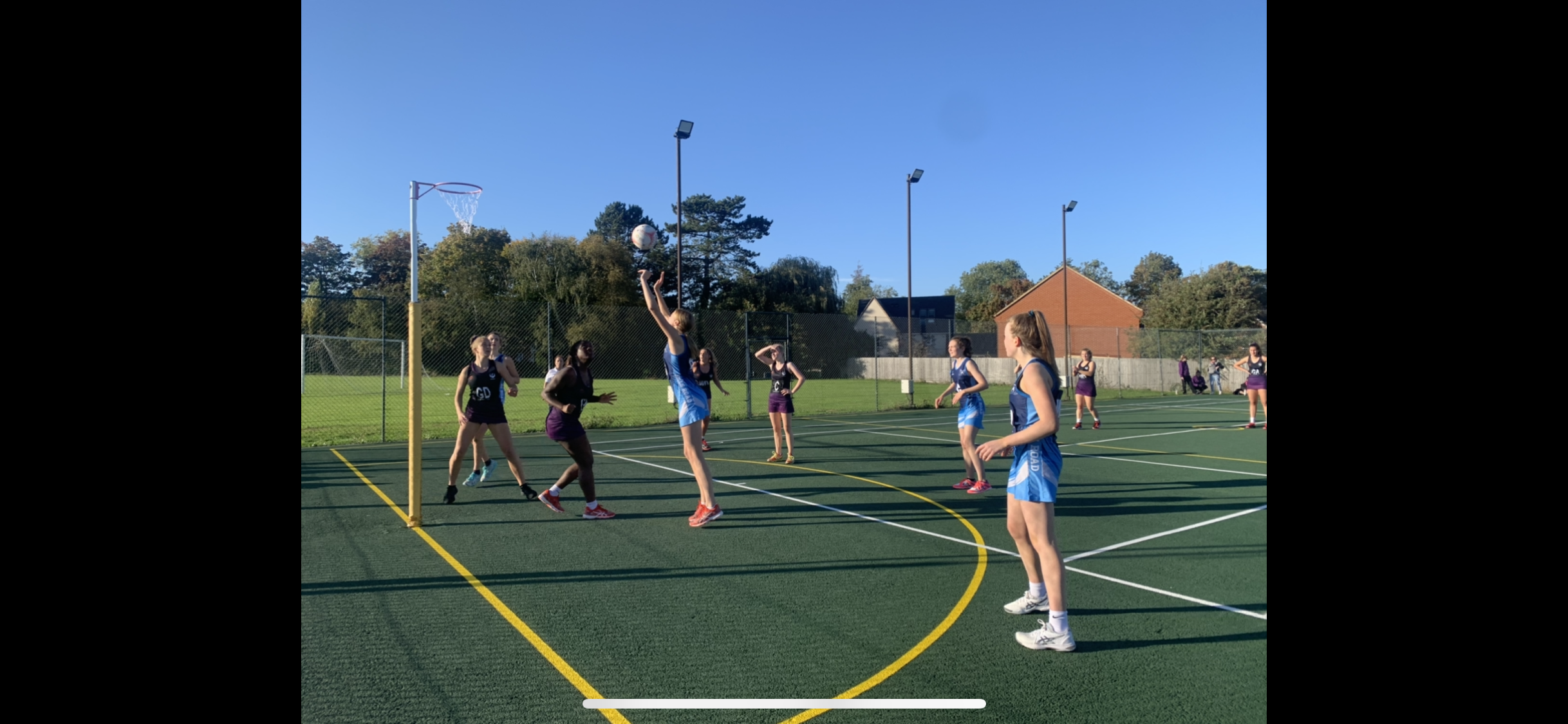 Playing Netball on a court